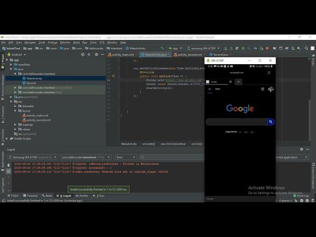 Implicit Intents & Explicit Intents | Android Application Development | Tutorial # 08