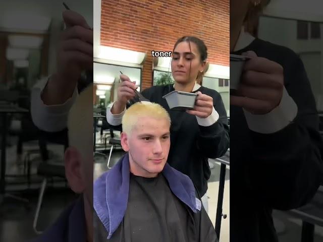 Watch me bleach buzz #buzzcut #hair #bleachandtone #hairstylist #buzz #lucyseitz