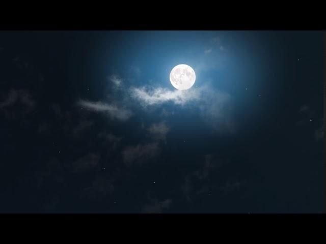 Video Background Stock Footage Free ( in the night sky mystical moon, full moon in the clouds )