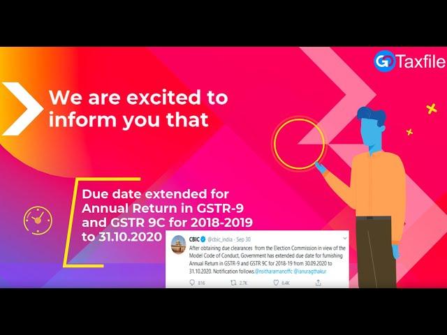 GST - Breaking News - GSTR-9 & GSTR-9C Due date extension