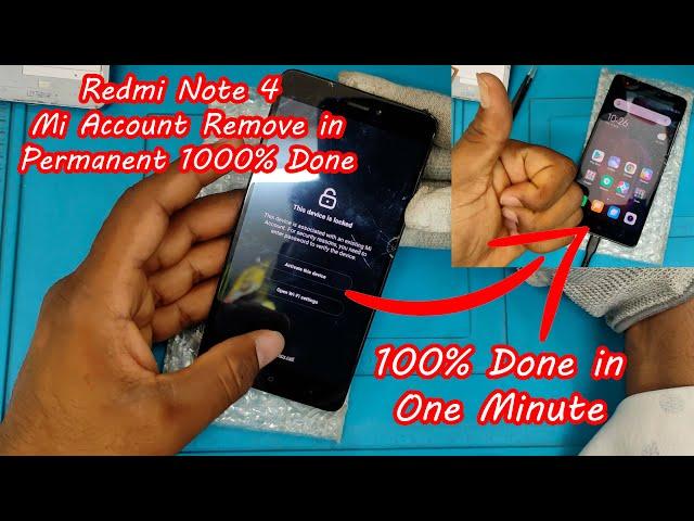 Redmi Note 4 Mi Account Remove Permanently in One Click Method️️ / Note 4 Pattern & FRP Remove ️