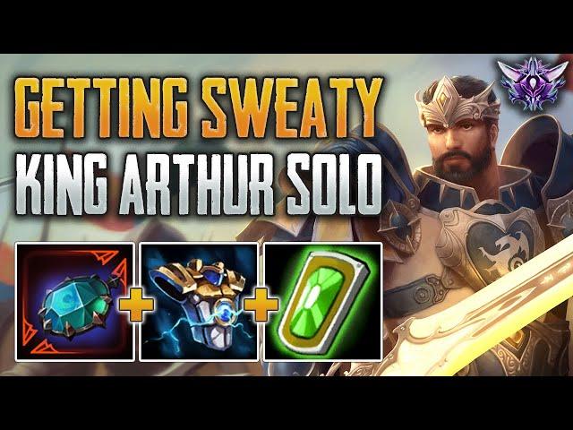 GETTING SWEATY! King Arthur Solo Gameplay (SMITE Masters Ranked Conquest)