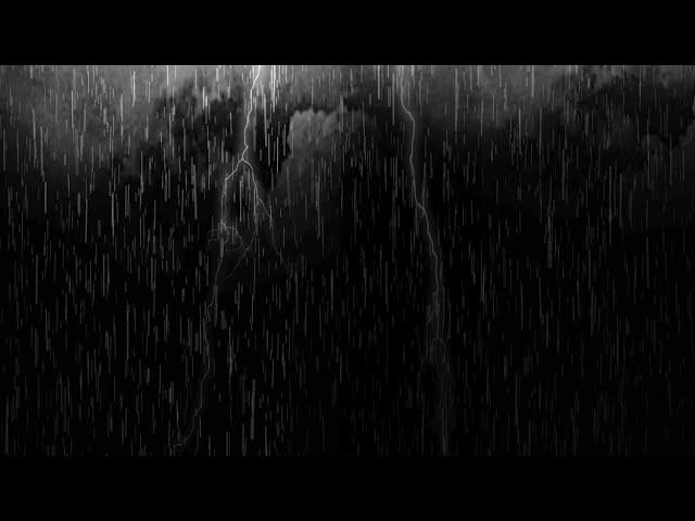 Rain fall black screen | Thunder Effect Black Background  | Rainfall effect black screen  