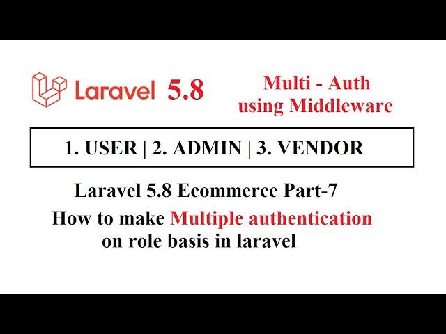 Laravel 5.8 Ecommerce Part-7 | How to make multiple authentication on role basis in laravel