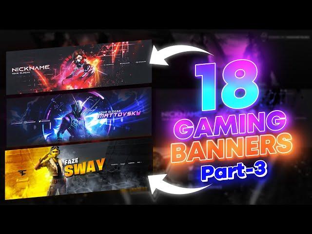 Top 18 Best Gaming Banner Template Fully Editable PSD | Photoshop Youtube Banner Template