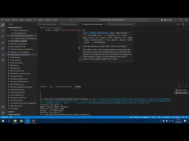 Python'da Dosya Açma ve Yazma