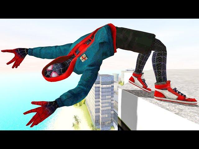 Spiderman Miles Morales Ragdolls Jumps & Falls (GMOD) Episode 151