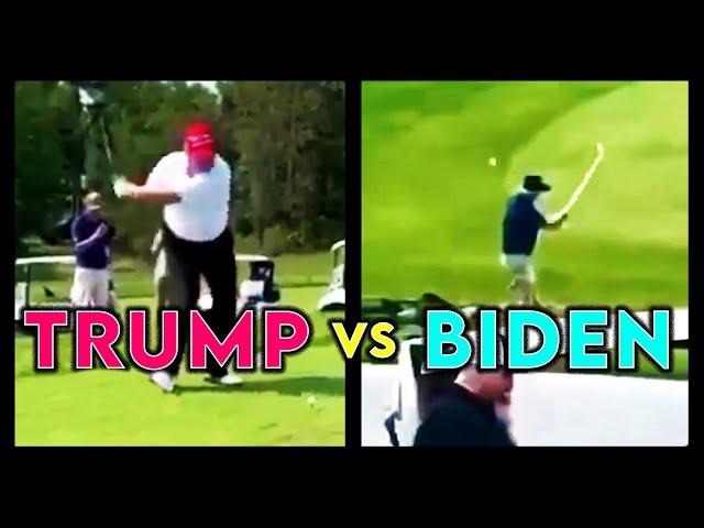 Watch Trump's Golf Swing VS Biden's Golf Swing