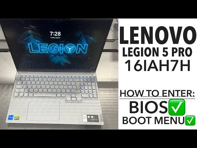 Lenovo Legion 5 Pro 16IAH7H - How To Enter Bios (UEFI) & Boot Menu Options