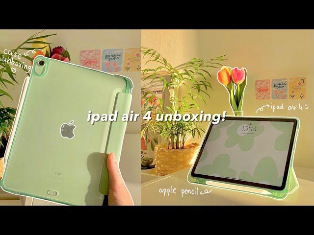  ipad air 4 (green) unboxing | apple pencil 2 + accessories 