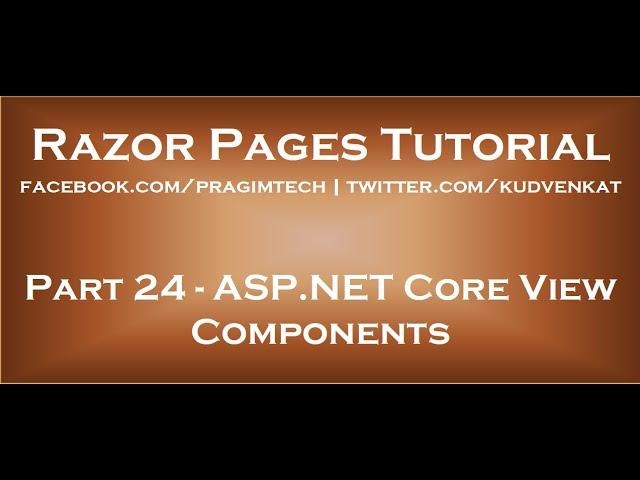 ASP NET Core view components