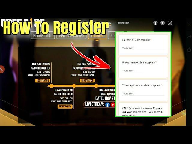 How To Register In Free Fire International Qualifiers Tournament In Pakistan | Registration In FFCS