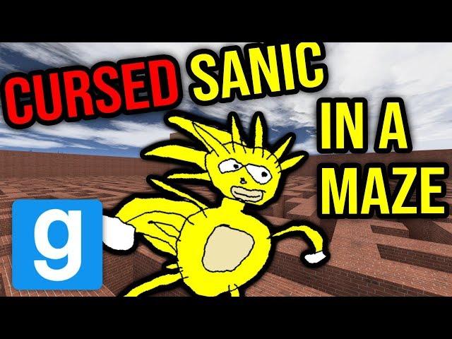 CURSED SONIC IN MAZE!! (gmod nextbot)