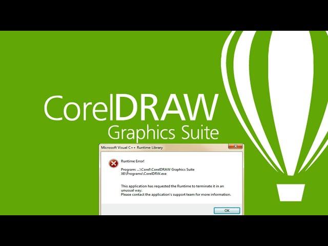 Corel draw. error fix. runtime error.