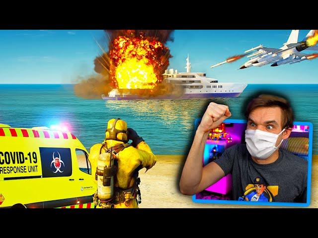 In GTA 5.. COVID-19 Unit calling an AIRSTRIKE on a yacht party! (Crazy!)