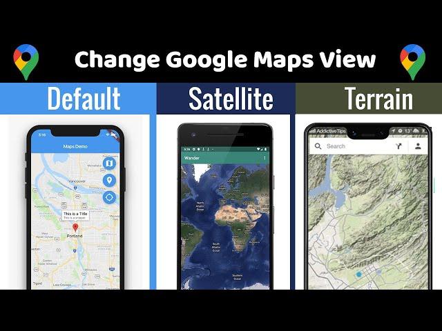 How to change your map view to Satellite or Terrain in Google Maps?