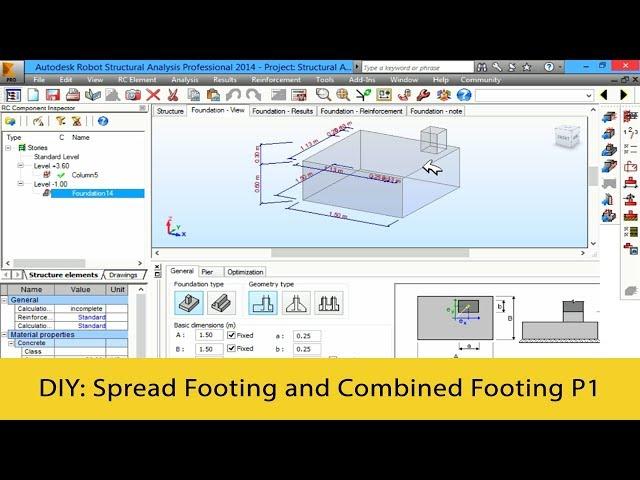 Autodesk Robot Tutorials 2016 - How to Design Spread Footing and Combined Footing Part 1