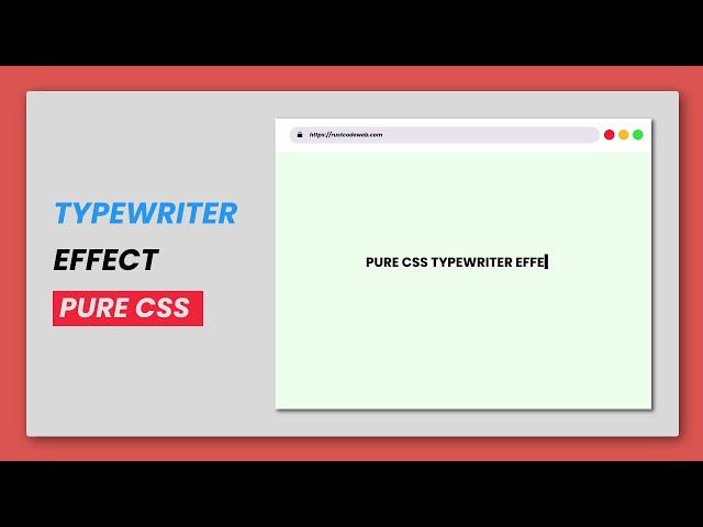 Pure Css Typewriter Effect | HTML & CSS