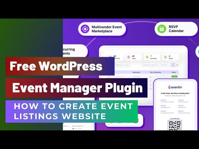 Free WordPress Event Manager Plugin | Create Event Listings Website | Eventin Plugin Tutorial