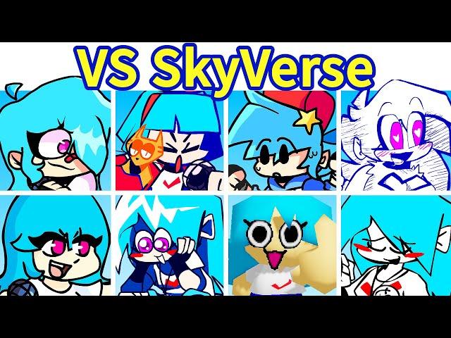 Friday Night Funkin' VS nuSky & SkyVerse FULL WEEK + All Secrets (Ski, SkyBlue, nuSky...) - FNF Mod