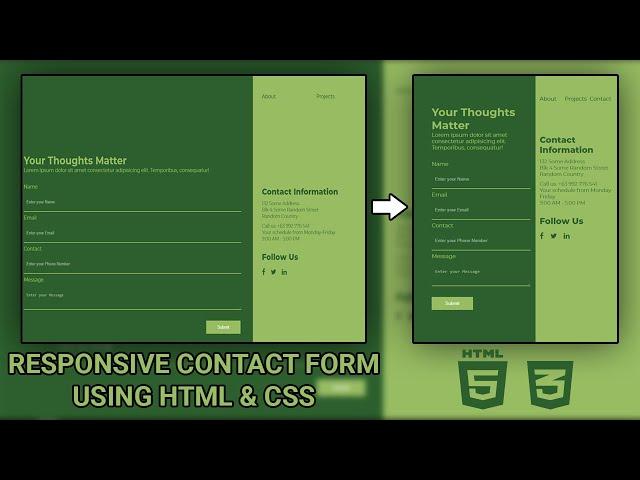 Responsive Contact Form Using HTML & CSS Only