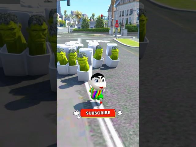 GTA 5 : SKIBIDI TOILET MONSTER NE SHINCHAN PAR HAMLA KR DIYA #gta5 #shortsfeed #skibiditoilet