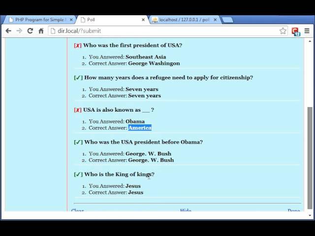 Exam or Quiz Application Program using PHP