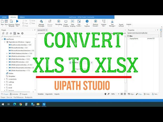 Конвертируем файл XLS в формат XLSX - Convert XLS to XLSX (UiPath RPA)