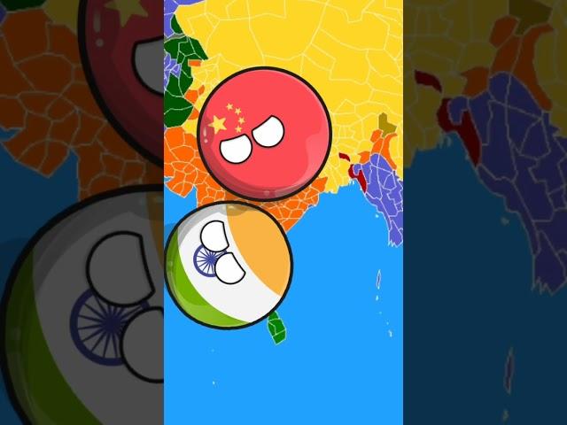 India vs china attack ️ #countryballs #mapper #geographyassignment