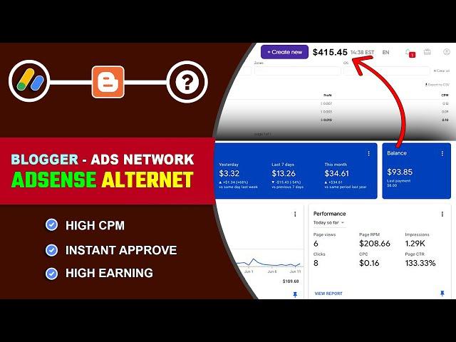 Best AdSense Alternative For Blogger - Instant Approval [2024]