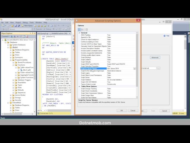 How to Generate DB Script From Management Studio