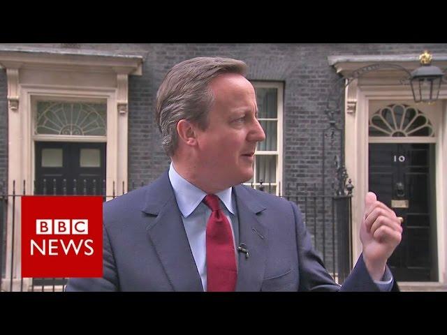 David Cameron sings to himself after announcing resignation date - BBC News