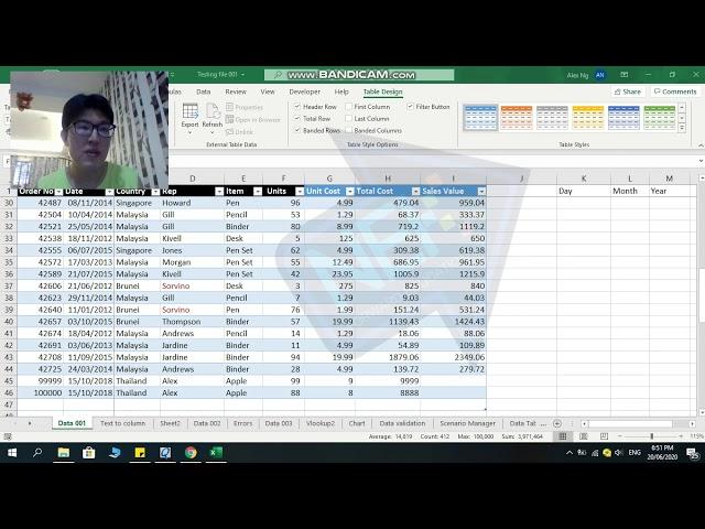 Excel Tips: Remove filter or Data Validation (small arrow)