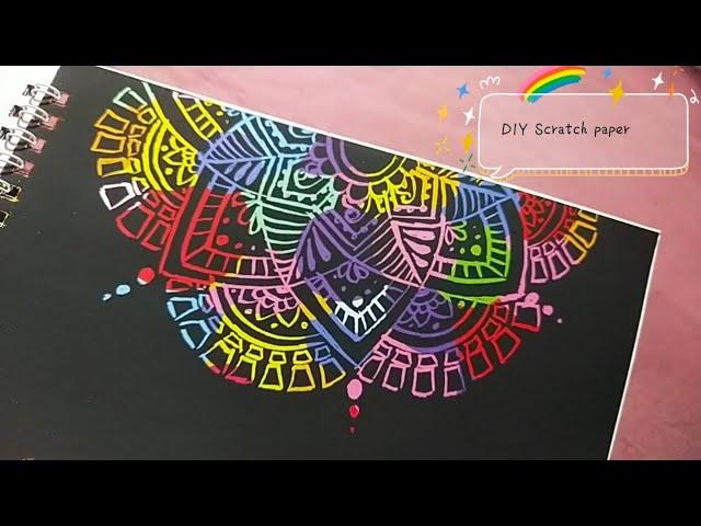 Mandala art on Scratch notebook| DIY art on Colourful Scratch paper | Mandala art | DIY Vanya