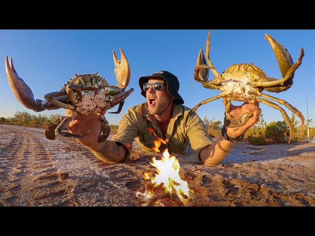 INSANE CRAB HUNT "NEED FOOD" - GIANT CRAB COOKED ON FIRE