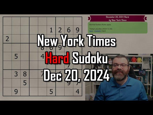 NYT Hard Sudoku Walkthrough | Dec 20, 2024