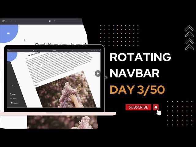 Day 3 :How to Create a Rotating Navbar with JavaScript, HTML and CSS #tutorial #webdevelopment #css