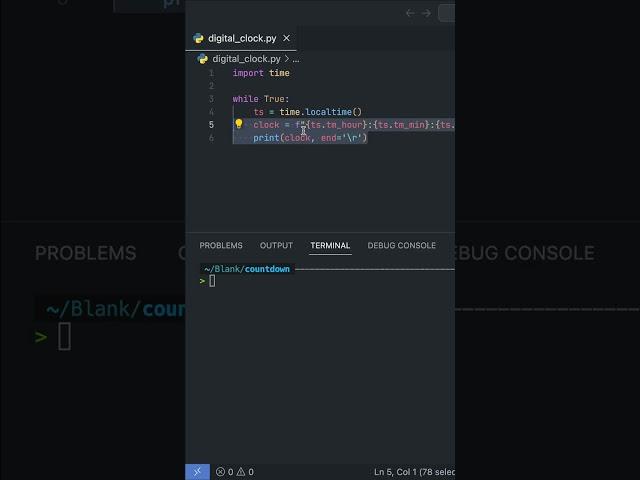 Build A Digital Clock in Python With Only 6 Lines of Code!