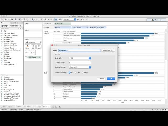 How to Display the Top N and Retain the % of Total