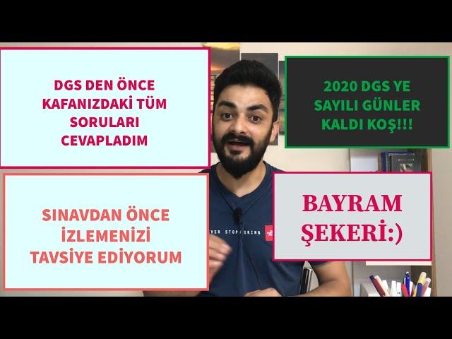 2020 DGS DEN ÖNCE KAFANIZDAKİ TÜM SORULARI CEVAPLADIM KOŞUN #2020DGS #DGS #DGS2020