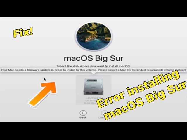 Error installing macOS Big Sur