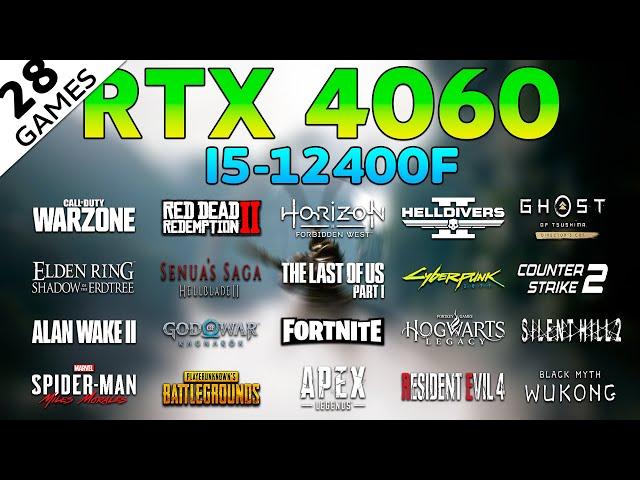 RTX 4060 + i5 12400F: Gaming Test in 28 Games (1080p)