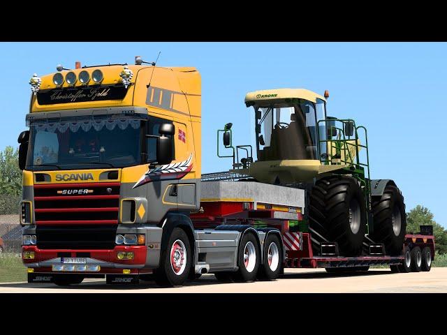 Scania 4-series Overweight Goldhofer Trailer | DC16-164 Zeemods | Euro Truck Simulator 2 Gameplay