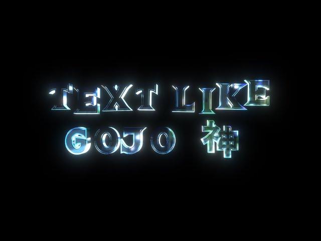 3d Text like @GOJO神 (Free Preset ?)