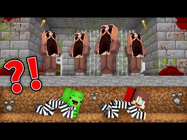 Mikey and JJ Escape From Scary Villagers Prison in Minecraft (Maizen)