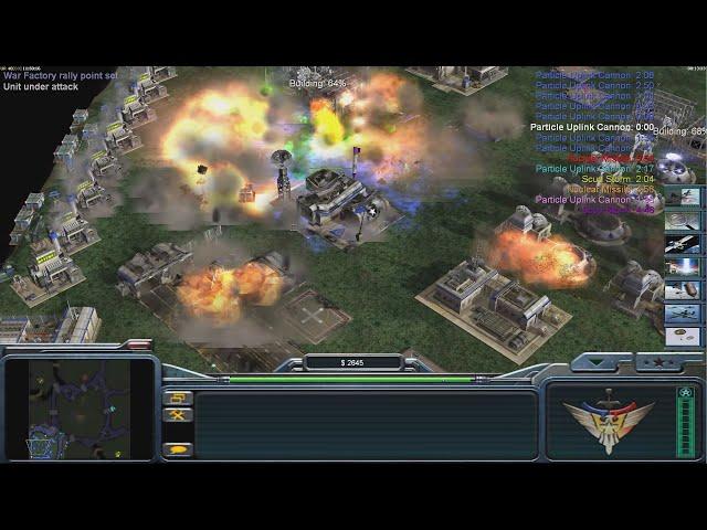 USA Laser - Command & Conquer Generals Zero Hour - 1 vs 7 HARD Gameplay