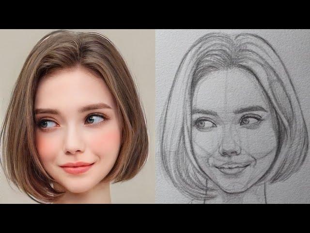 loomis face drawing tutorial | draw a girl's face from front #tutorial #artwork #drawing