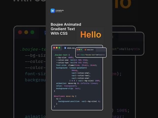 Animated Gradient Text With CSS #csstricks #htmlcss #coding