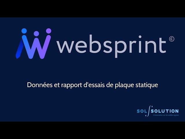 Websprint© : Données et rapport plaque statique