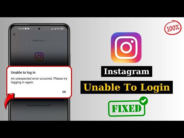 How To Fix Unable To Login Instagram | An unexpected error occurred please try logging in again